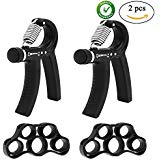 SOHOUR Hand Grip Strengthener Workout, Hand Exerciser, Finger exerciser+ Finger Stretcher+Grip Ring+velvet bag, Adjustable Strength Trainer, Forearm &Grip Non-Slip Gripper for Athletes Climbers by SOHOUR