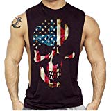 American Skull Workout T-Shirt Bodybuilding Workout Gym Tank Top Black by Interstate Apparel Inc